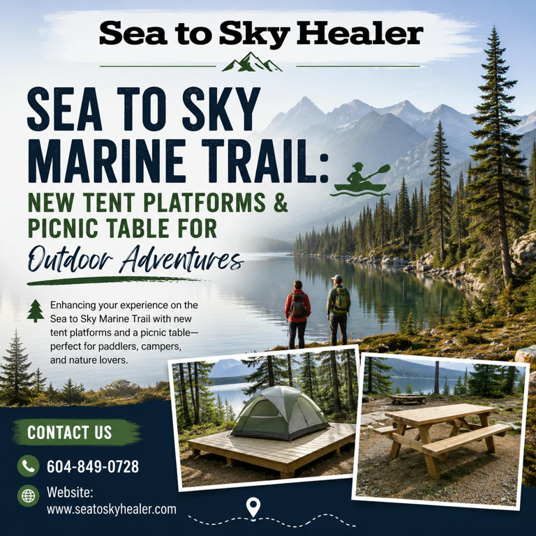 Sea to Sky Marine Trail New Tent Platforms & Picnic Table for Outdoor Adventures